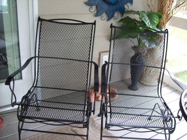 Patio Chairs Matching, Iron ,Coil Spring Back 1