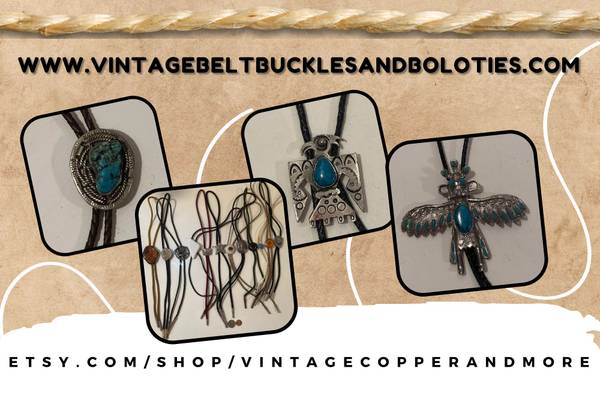 Vintage Bolo Ties, Belt Buckles, Zippos, Navy Ships, Sterling Silver 1