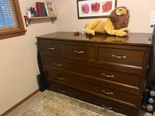 Deerfield Queen Murphy Bed Chest w/Mattress for SALE! 1
