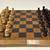 Vintage Dark Wooden Chess Casing W/Tan & Dark Wine Wooden Players 4 thumbnail