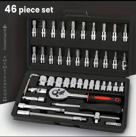 Complete Tool Set, Stainless Steel Portable Car Repair Tool Kit 1