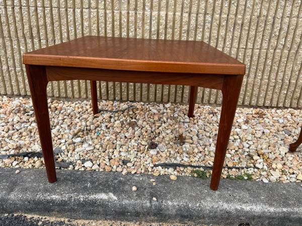 Mid century modern teak side end table 1