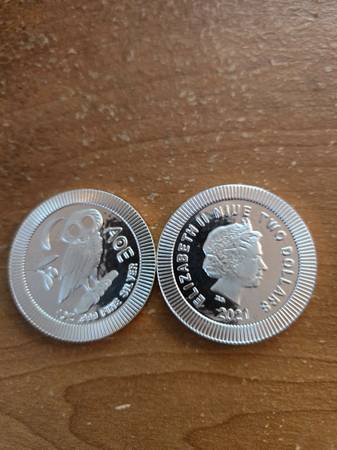 1 oz Athenian Silver Owl Coins .999 silver coin year 2021 1