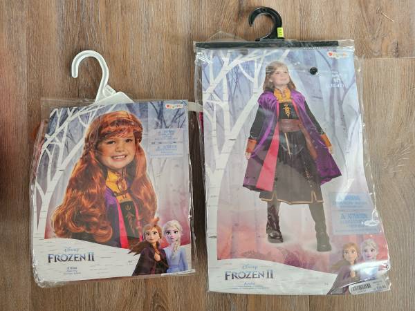 Disney Frozen II Anna Costume And Wig- Size 3T-4T 1