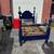 Vintage Oak Twin Size Royal Blue Platform Cannonball Bed w/Red Locker Nightstand 1 thumbnail