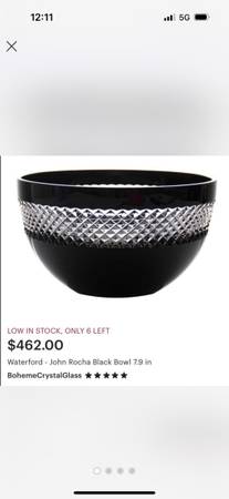 Waterford black cut crystal bowl 1