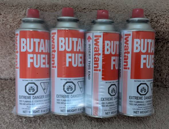 Pack of 4 butane canisters 1