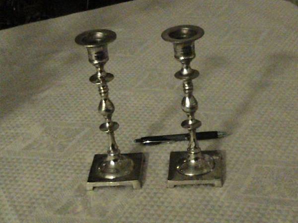 Antique Solid Brass Candlesticks 1