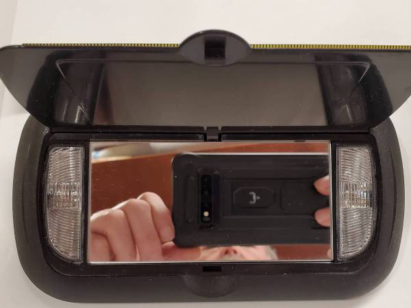 Car sun visor clip-on mirror 1