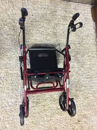 Drive red rolling walker 795BU rollator transport chair 1