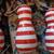 Vintage RED/WHITE BOWLING PIN SHAPED ORNAMENTS! GRINCH CHRISTMAS TREE? 10 thumbnail