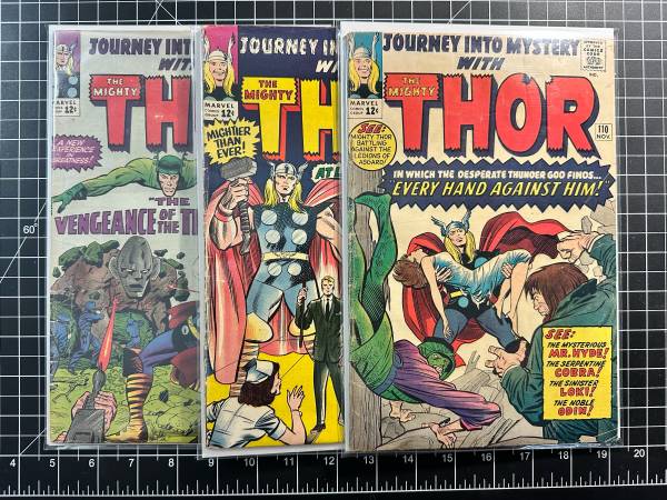 Vintage Key Silver Age Marvel Journey Into Mystery With Thor Comic Book Lot # 11 1