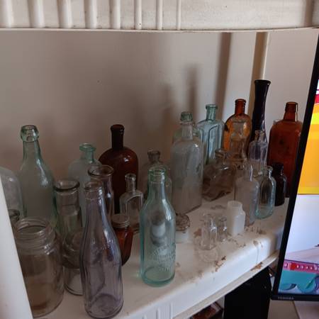 Old antique Bottles, some with Pontils where blown by hand 1