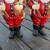 Vtg 1970s 14" IRON PAINTED CHRISTMAS SANTA CLAUS FIREPLACE ANDIRONS 6 thumbnail