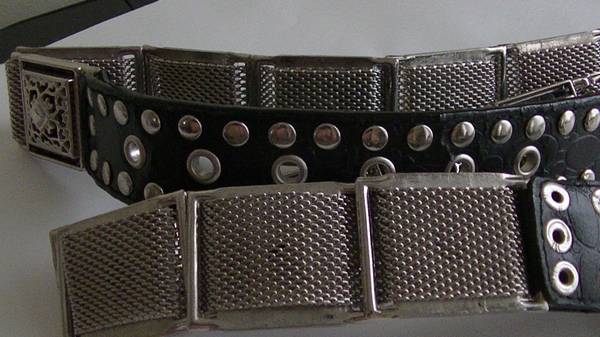 Silver Mesh/ Leather Belt 1