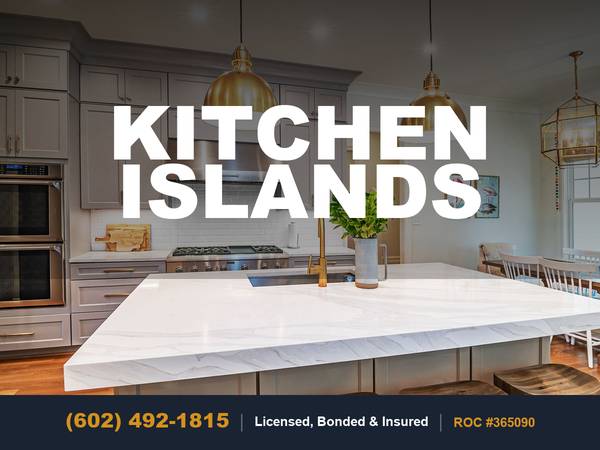 Kitchen Island Installation Custom Waterfall Bar Countertop Quartz 1