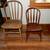 Two Bow Back Hardwood Chairs 1 thumbnail