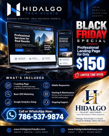🔥 BLACK FRIDAY SPECIAL – PROFESSIONAL WEBSITE FOR ONLY $150! 🔥 1