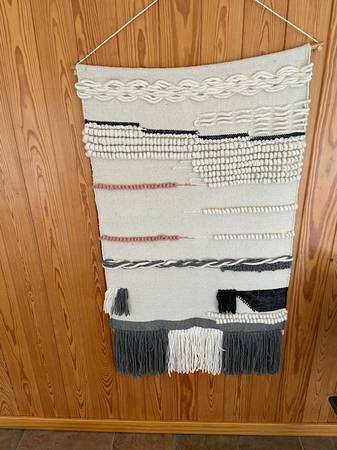 Wall Hanging, woven wool/cotton cabin, lodge, rustic, native america 1