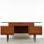 Mainline by Hooker Mid Century Walnut Double Pedestal Floating Top Des 1 thumbnail