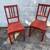 2 Red Painted Solid Wood Chairs - DELIVERY AVAILABLE 2 thumbnail