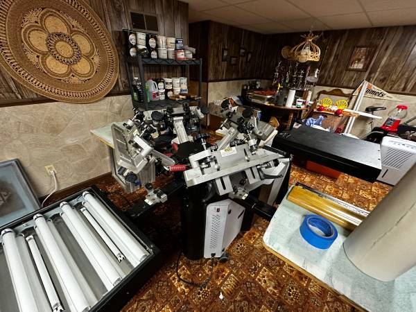Screen Printer w/ Dryer, Shelf, Ink, Supplies, Etc 1