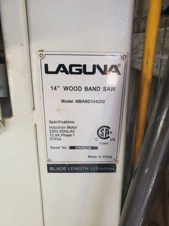14" laguna band saw 1