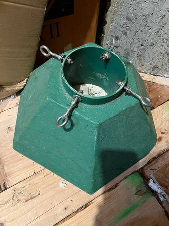 Vintage concrete Christmas tree stands 1