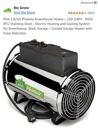 Energy saver Phoenix 2.8 Greenhouse garage Heater 1