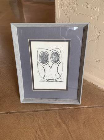 Owl Signed Print “Wisdom” Framed 1