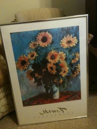 MONET SUNFLOWERS ART PRINT.FADE RESISTANT INK 1