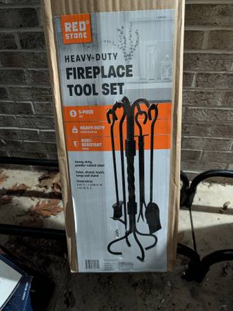 5 piece Fireplace Tool Set - Black 1