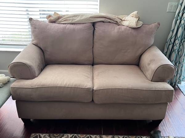 Beige loveseat 1