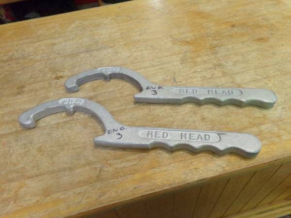 Two Red Head SW1 Spanner Wrenches Storz couplings 1