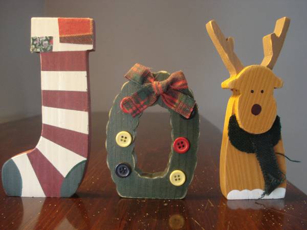JOY Block Letters For Christmas Display 1
