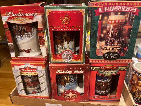 Budweiser, Coors, and Miller Beer Steins 1