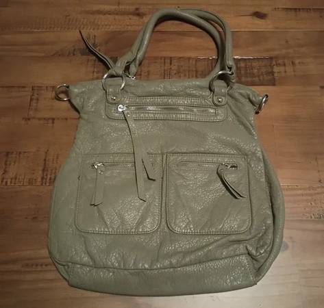 Mossimo Faux Leather Shoulder Bag in Olive Green 1