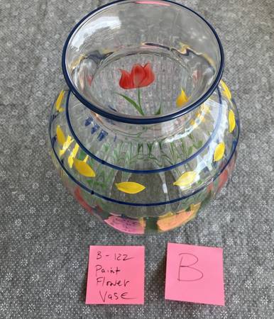 Clear painted flower vase 1