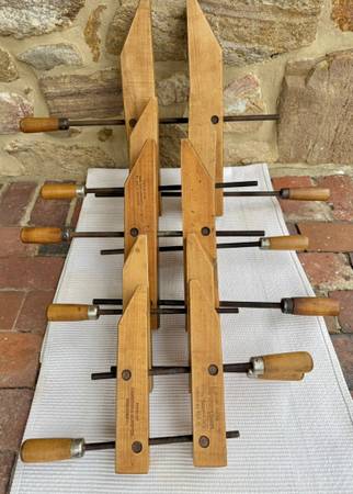 Antique Jorgensen Adjustable Clamp Co. Wood Clamps (5) 1