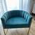 Accent Chair with Velvet Fabric Tufting and Gold Frame, Teal 9 thumbnail