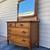 Antique American tiger oak bow-front dresser with removable beveled swivel mirro 4 thumbnail