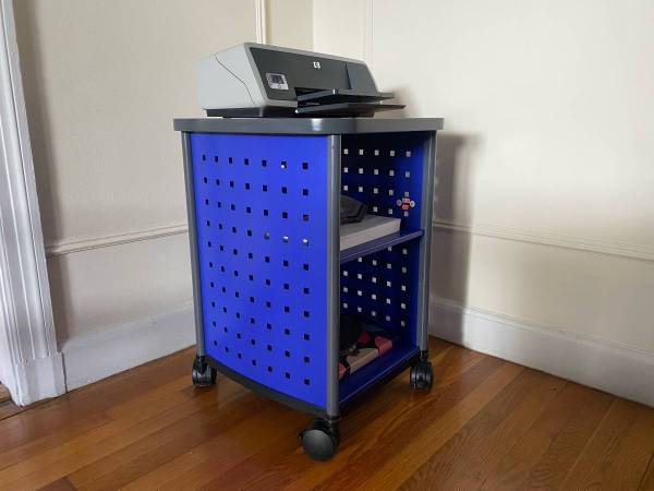 Teknion Mobile Workstation Cart With Shelving Storage 1
