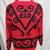 Red Metallic Black Curly Design Crew-Neck Sweater - Rose - No Size Tag 1 thumbnail
