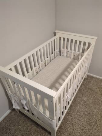 Crib, Mattress, Mattress Pad, Sheet, and Liner - Bought at Target 1