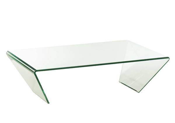 HEAVY Glass Coffee Table with Waterfall Sides 1