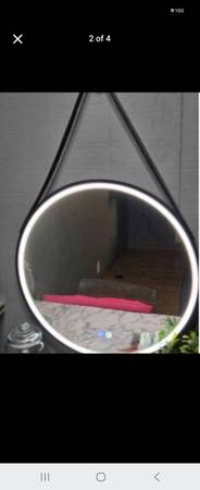 Wall mount LED lighted make-up mirror w/ anti-fog 1