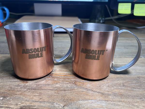Absolut Vodka Mule Copper Metal Cup Mug 12 ounce Cocktail 1