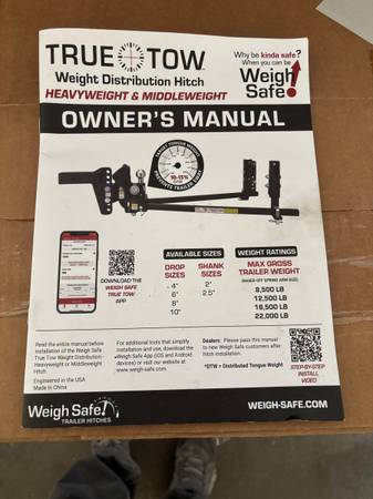 Weight Distribution hitch/True Tow 1