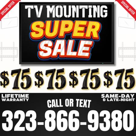 5⭐️ SAMEDAY🚨HANDYMAN Tv WALL MOUNTING ASSEMBLY MOUNT HANGING INSTALLATION 1