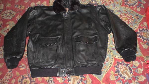 Leather Bomber Jacket size: XL 1